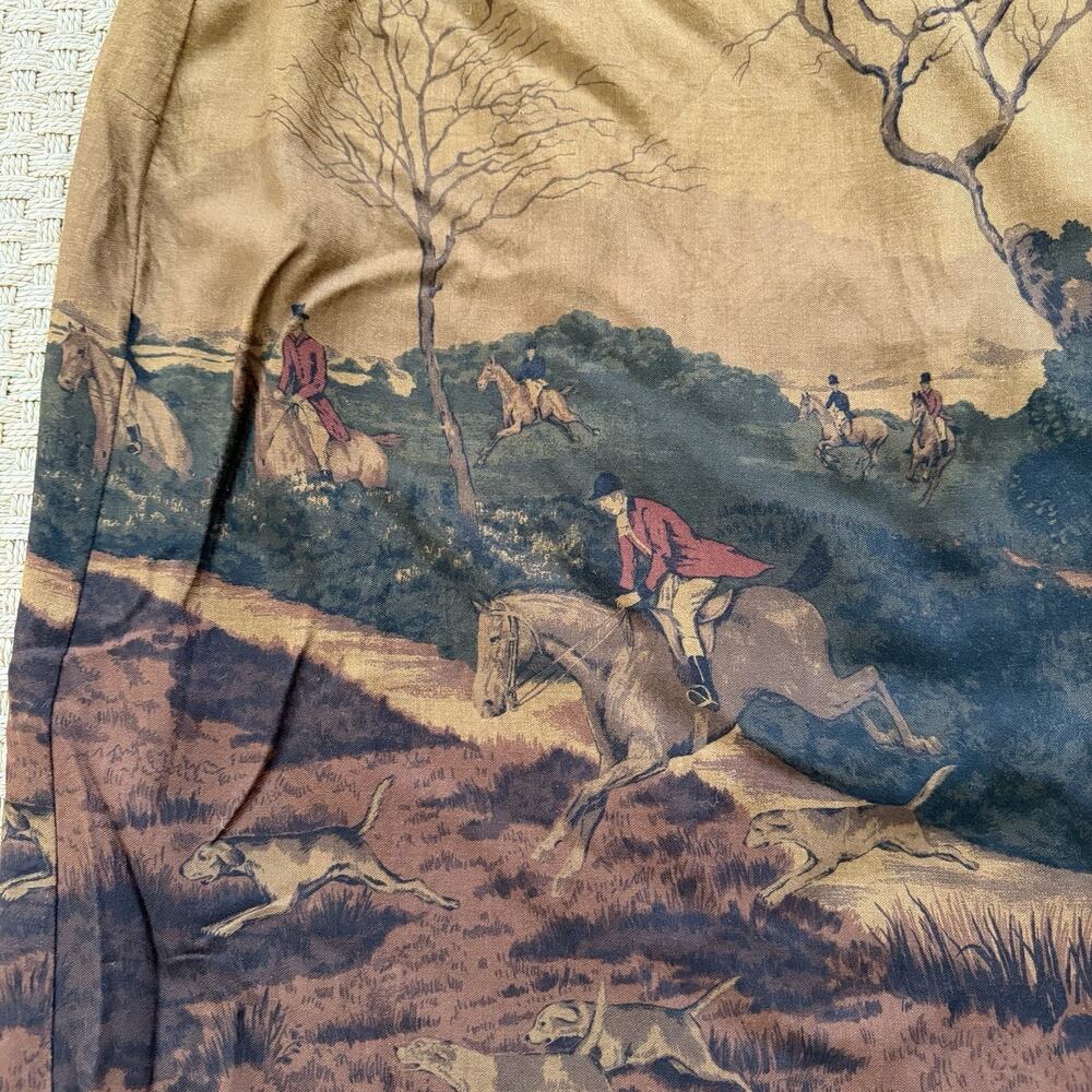Vintage Lauren Ralph Lauren Wool Blend Midi Skirt Equestrian Fox Hunt Sz 22 - Picture 3 of 16